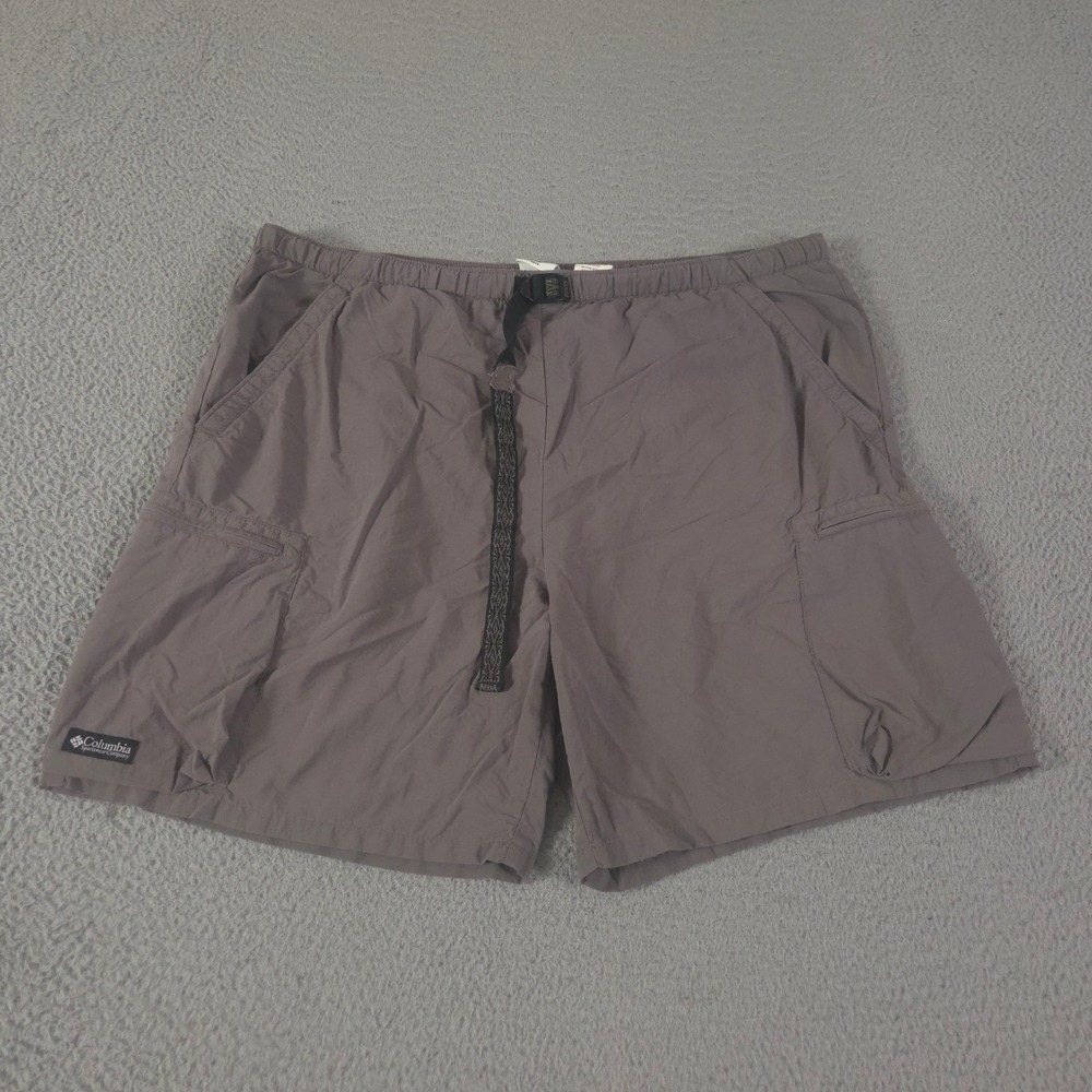 VINTAGE Columbia Shorts Mens XL Brown Cargo Lightweight Nylon Mesh Lined 90s